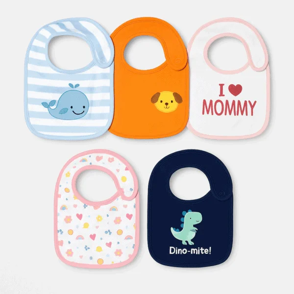 5‑in‑1 Baby Bibs Set — Feeding — Chikaro