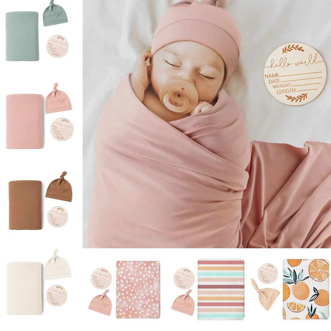 2in1 Baby Swaddle Wrap & Cap Set – Coordinated Newborn Comfort — Nursery — Chikaro