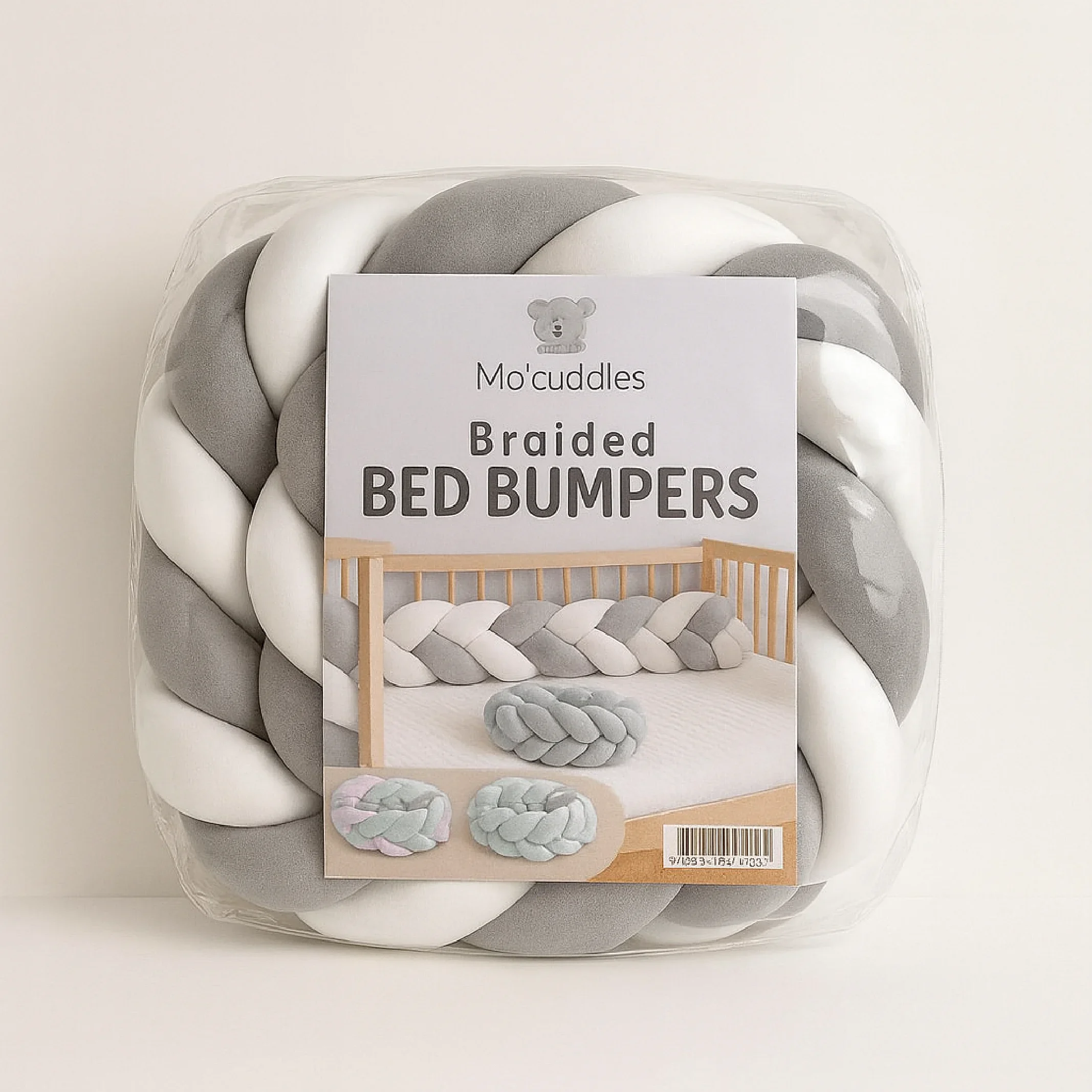 Mo’ Cuddles Soft Braided Crib Bumper – Safe, Stylish Nursery Guard — Nursery — Chikaro