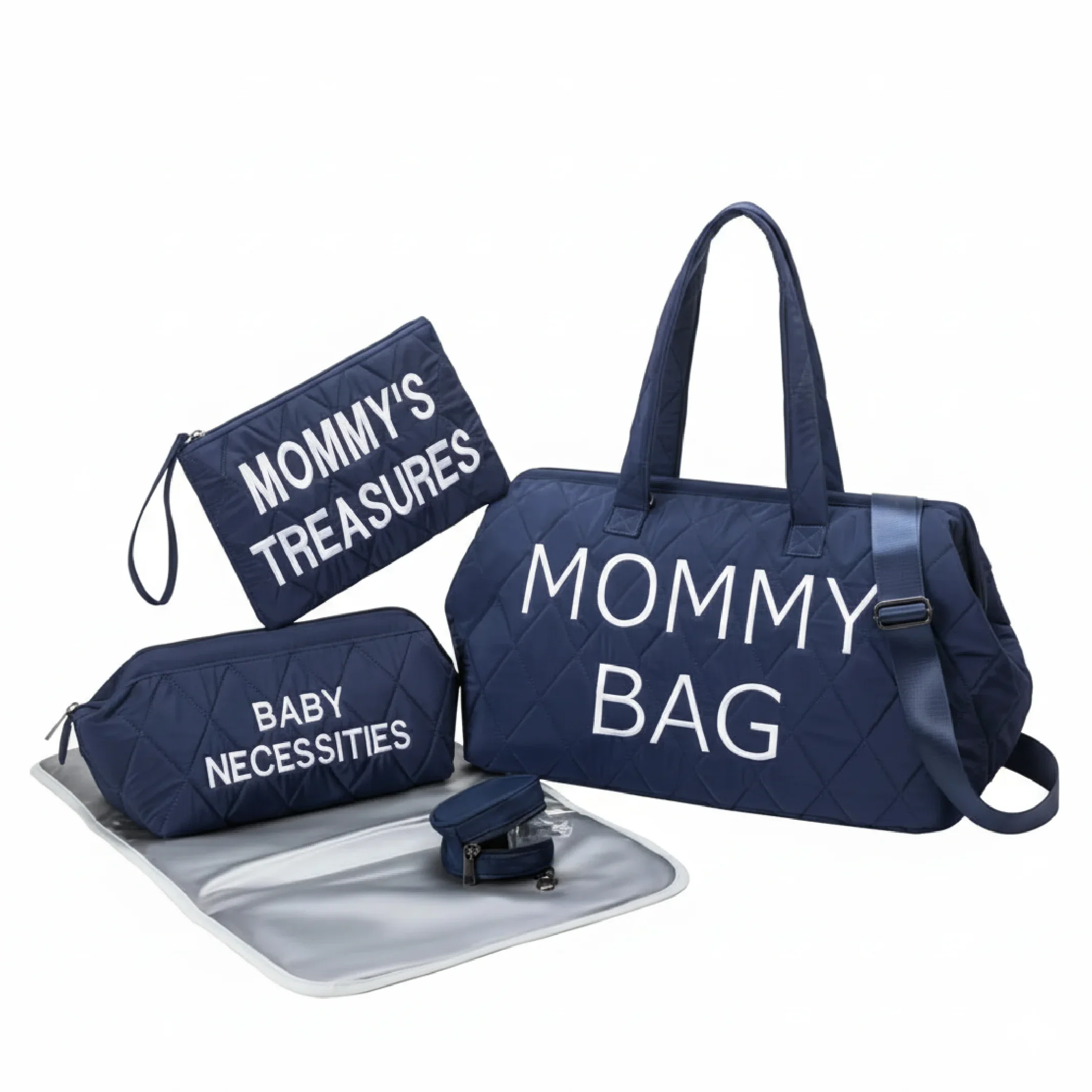 5pieces Waterproof Diaper Bag Set for Moms – Multi-Compartment Baby Bag — Mom Essentials — Chikaro