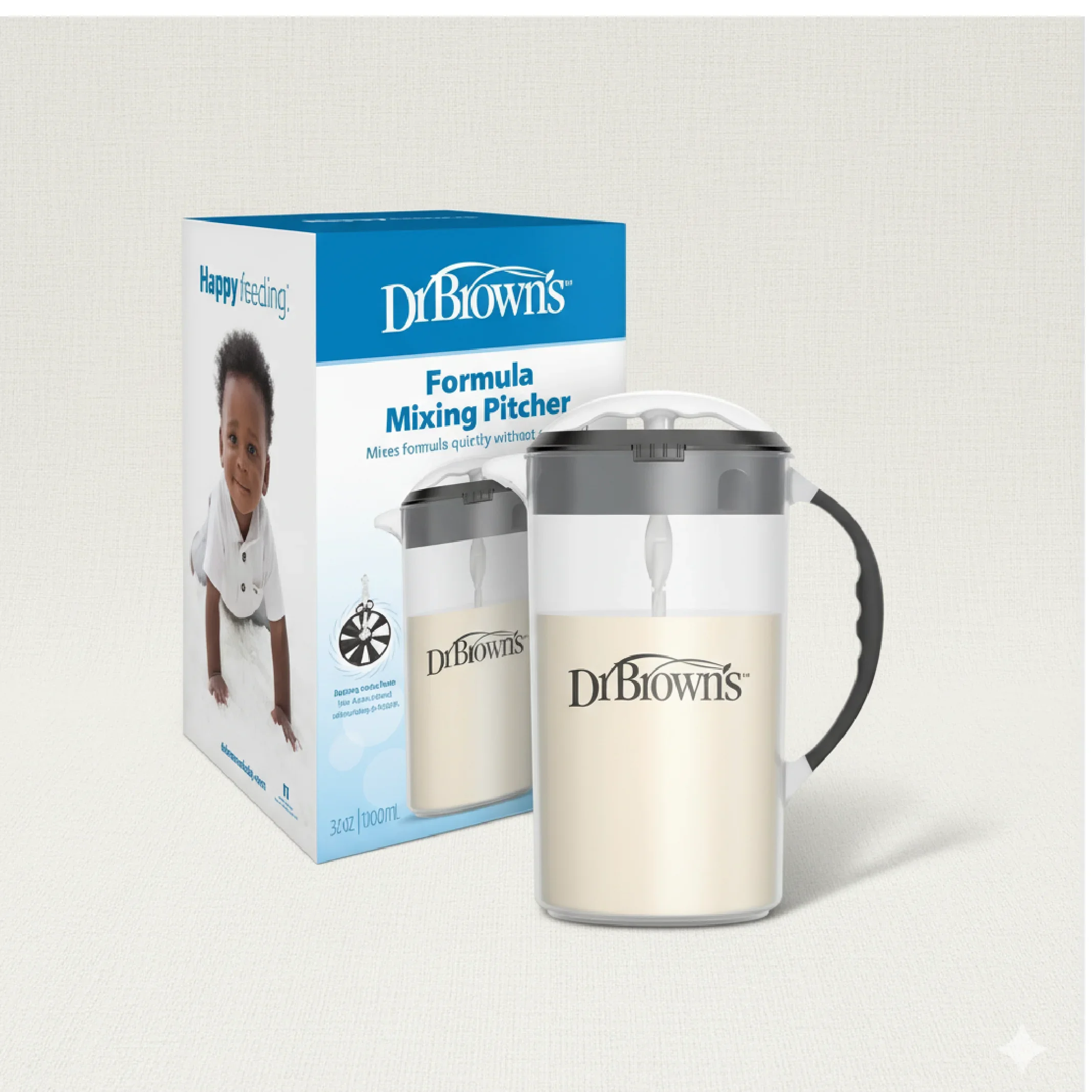 Dr. Brown’s Baby BPA-Free Formula Mixing Pitcher – 36 oz with Adjustable Stopper, Locking Lid & No-Drip Spout — Feeding — Chikaro