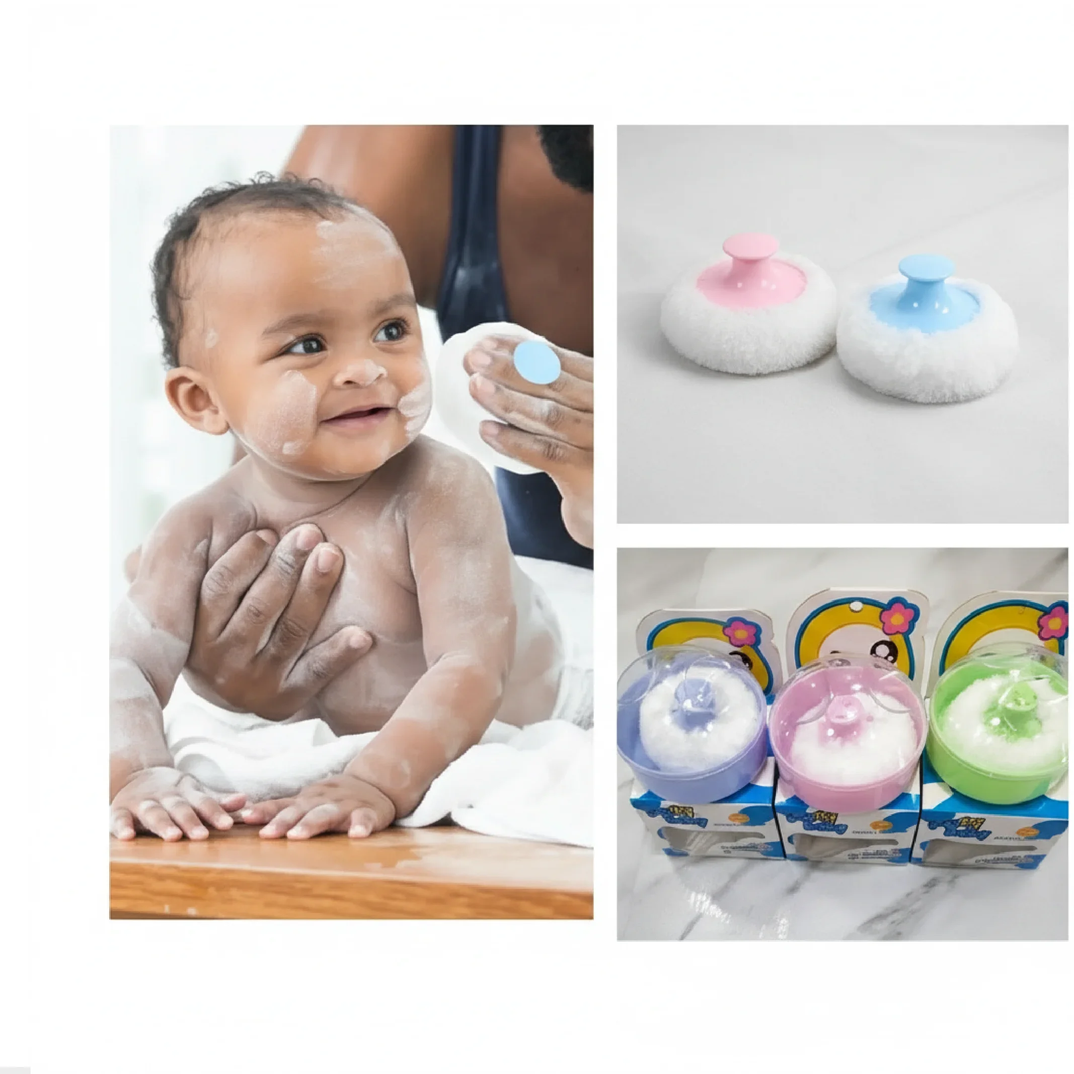 Baby Powder Puff – Soft &amp; Gentle Applicator for Baby Powder, Smooth &amp; Even Skin Care — Bath — Chikaro