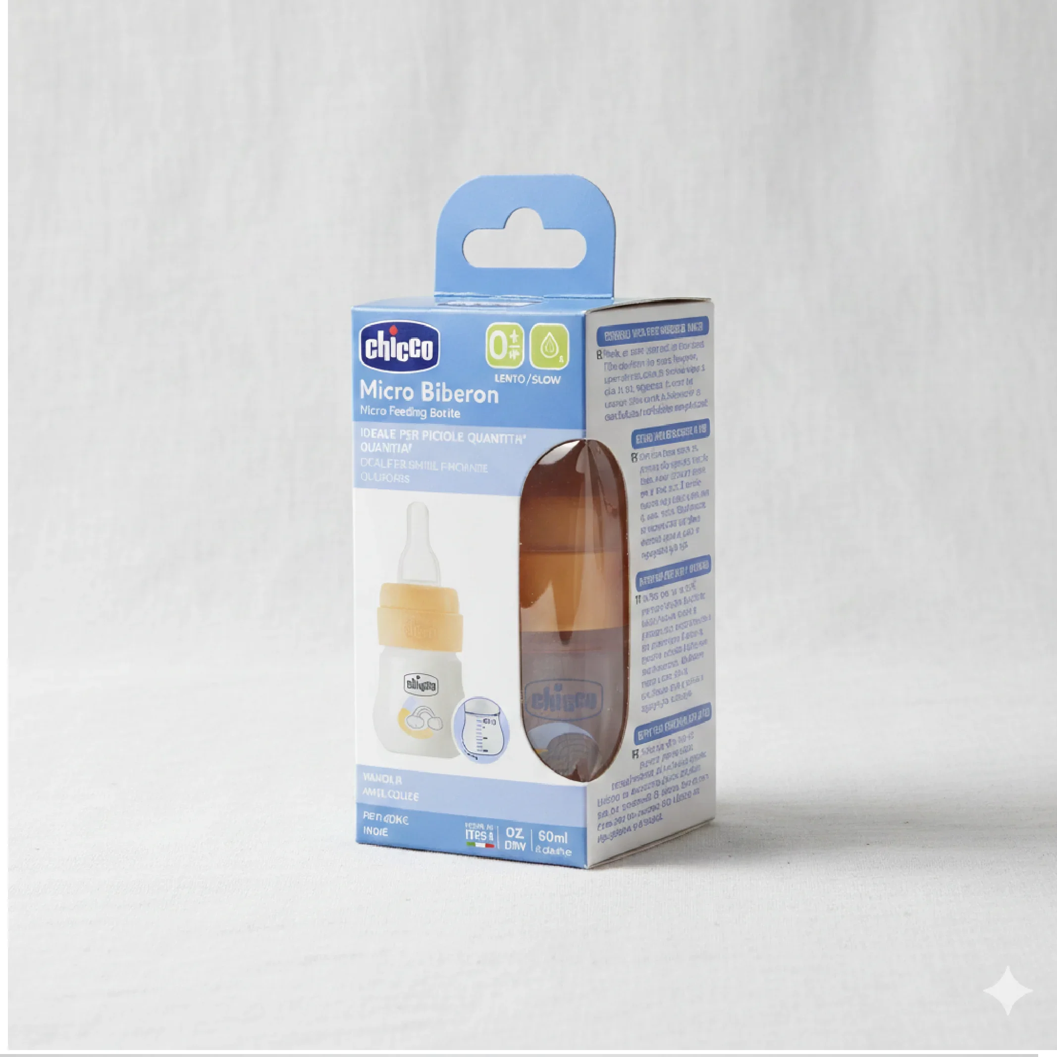 Chicco Micro Feeding Bottle 60ml (0M+) – Anti-Colic, BPA-Free Small Feeding Solution for Newborns — Feeding — Chikaro
