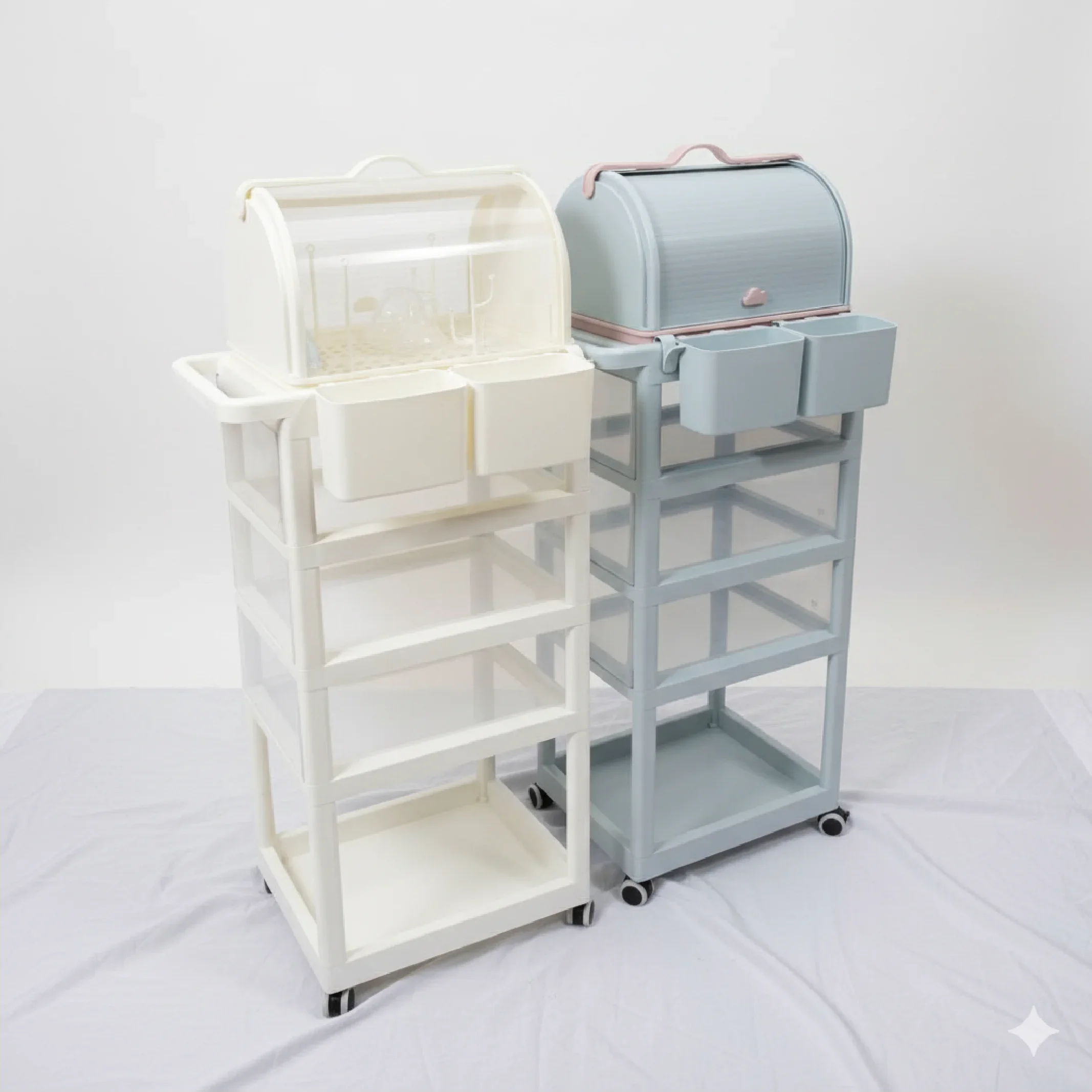 Baby Storage Trolley with Bottle Drying Rack – Multi-Layer Organizer &amp; Feeding Essentials Station — Nursery — Chikaro