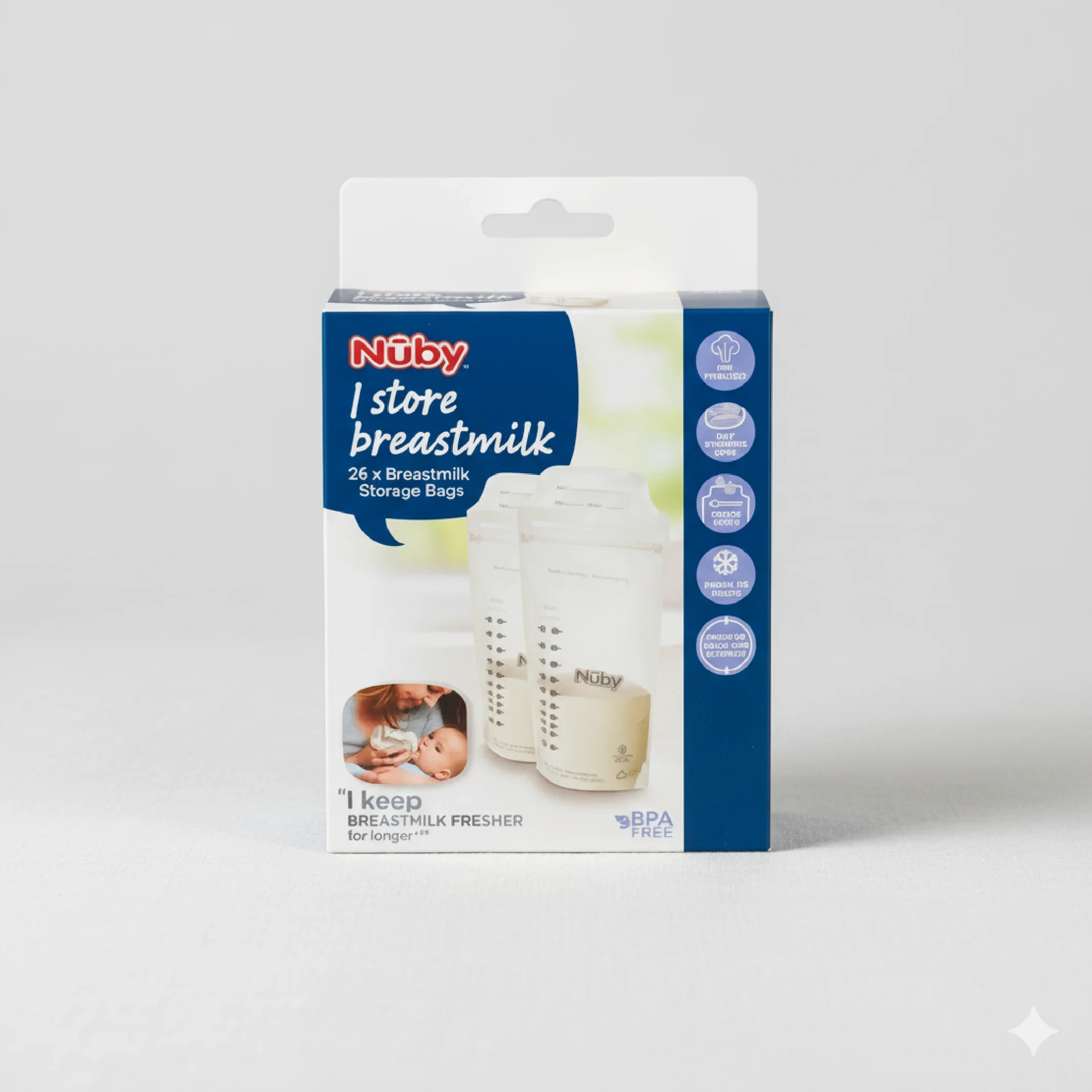 Nuby Breastmilk Storage Bags – Leak-Proof, Pre-Sterilized &amp; Convenient Milk Storage Solution — Breast Pumps — Chikaro